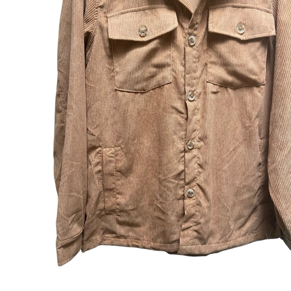 Men’s BluGear Hooded Lightweight Corduroy Camel Shacket - Picture 5 of 9